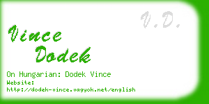 vince dodek business card